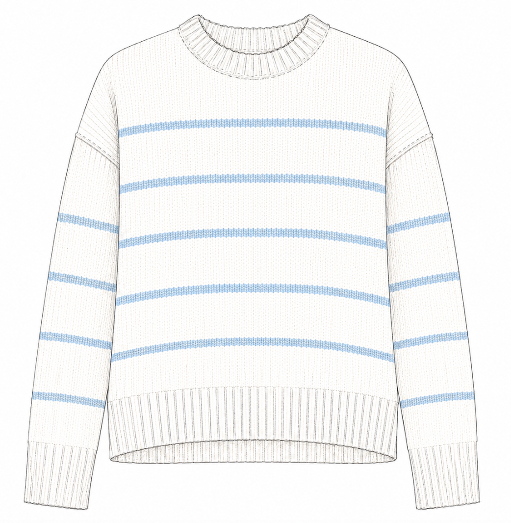 Beaucoup Crewneck Striped Sweater