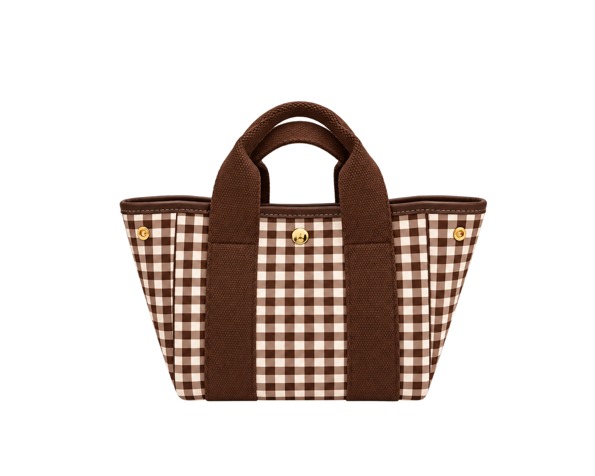 Gingham Hive Mini (Brown Strap)