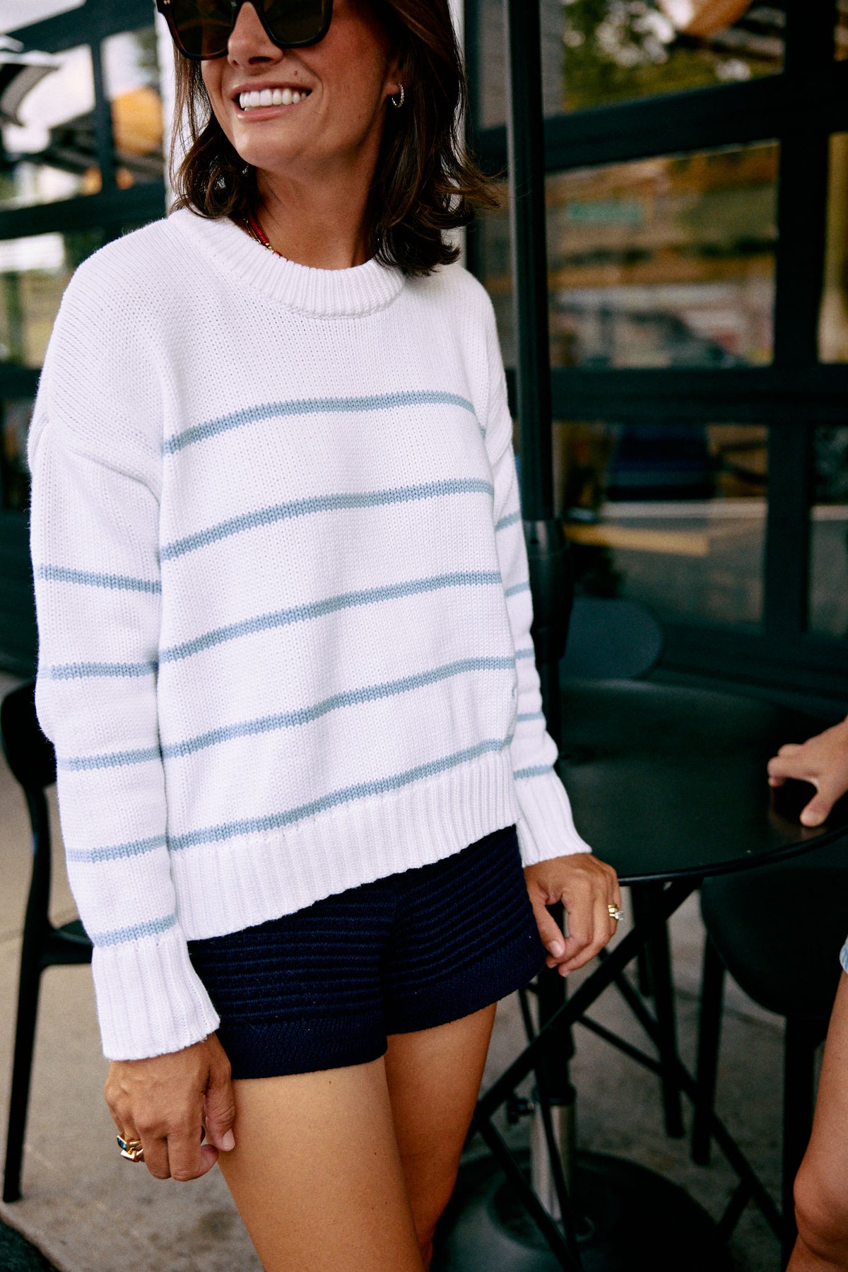Beaucoup Crewneck Striped Sweater